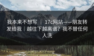 我本来不想写 ｜ 17c网站——朋友转发给我｜越往下越离谱？我不替任何人洗