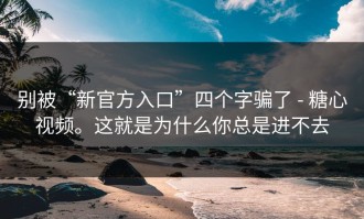 别被“新官方入口”四个字骗了 - 糖心视频。这就是为什么你总是进不去